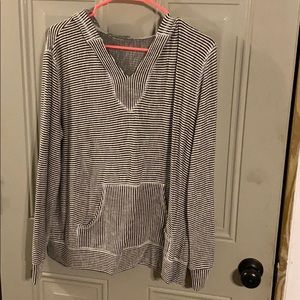 Striped casual soft hoodie